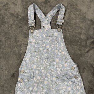 Epic Threads Girls Floral Shortalls Overalls Rompers Size 7 Blue Daisy